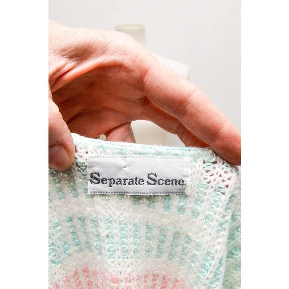 Vintage Separate Scene womens blouse sweater pastel M 80s - Picture 4 of 4